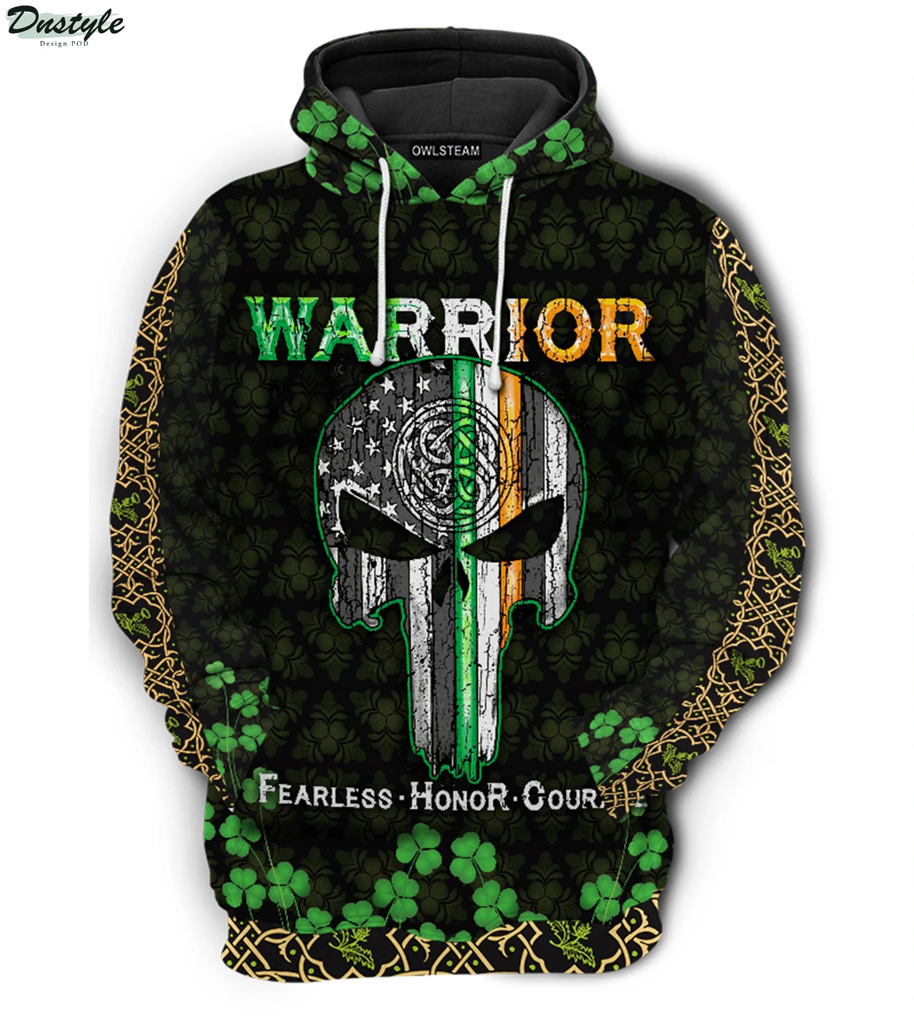 Irish warrior fearless honor courage 3d printed hoodie