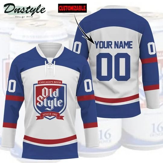 Chicago beer old style custom name and number hockey jersey