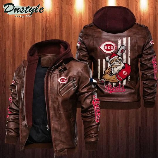 Cincinnati Reds MLB santa leather jacket