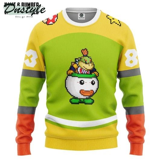 Bowser Jr. sports custom name and number 3d hoodie