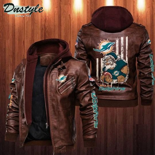 Miami Dolphins NFL santa leather jacket