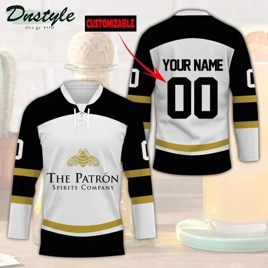 The patron beer custom name and number hockey jersey