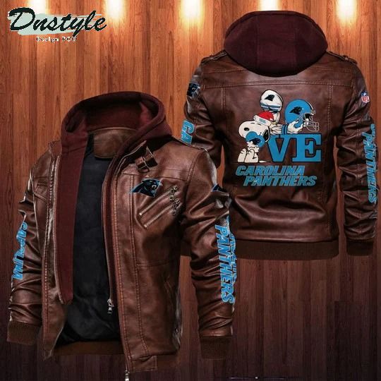 Carolina Panthers NFL Snoopy leather jacket