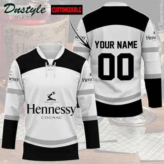 Hennessy cognac custom name and number hockey jersey