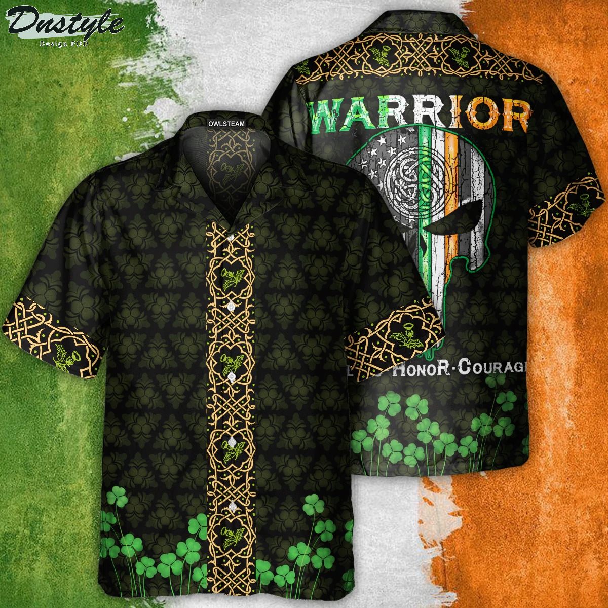 Irish warrior fearless honor courage hawaiian shirt