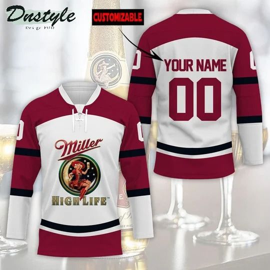 Miller highlife custom name and number hockey jersey