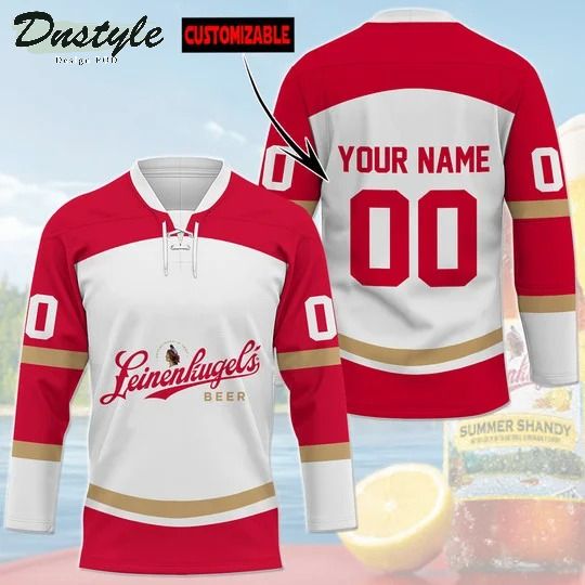 Leinenkugel beer custom name and number hockey jersey