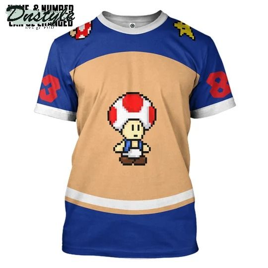 Toad sports custom name and number 3d hoodie