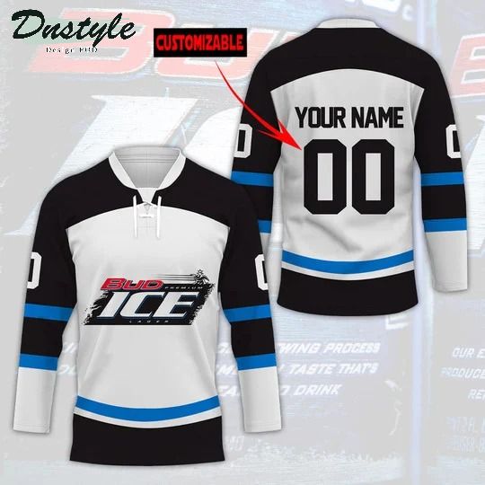Bud ice premium lager custom name and number hockey jersey