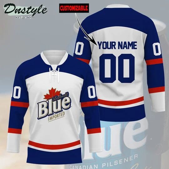 Labatt Blue custom name and number hockey jersey