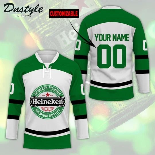 Heineken custom name and number hockey jersey