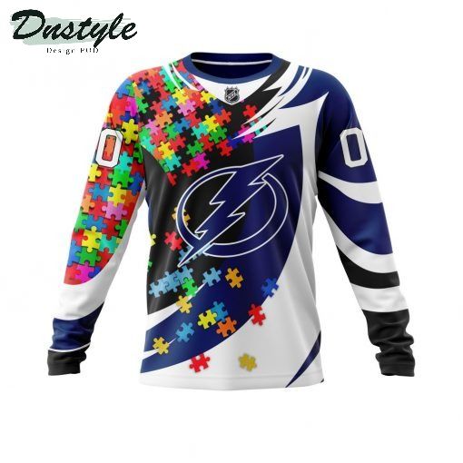 NHL Tampa Bay Lightning Autism Awareness Personalized 3d Print Hoodie