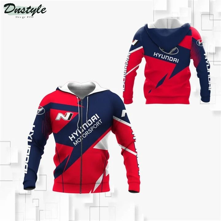 Huyndai motorsport 3d all over printed hoodie