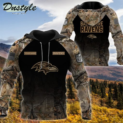 Baltimore Ravens NFL Personalized Hunting Camo 3d Hoodie