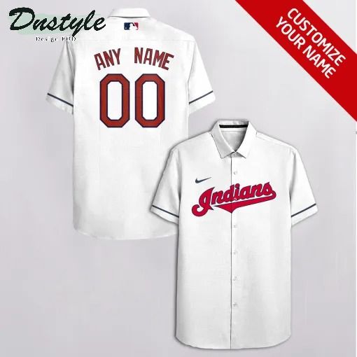 Cleveland Indians MLB Personalized white hawaiian shirt
