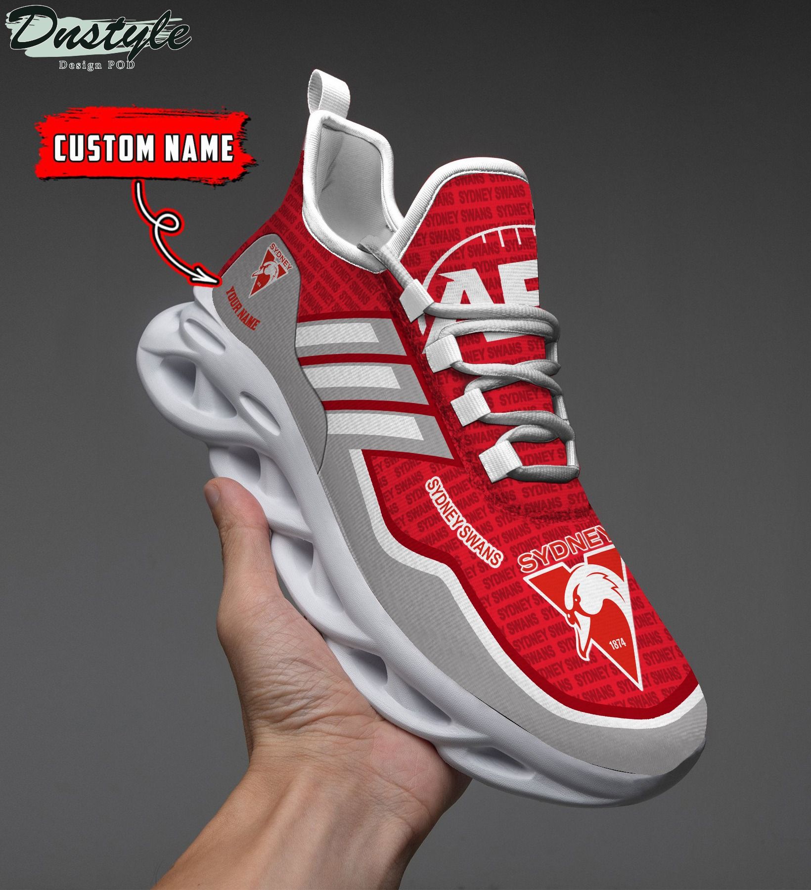 Sydney swans AFL personalized clunky max soul shoes