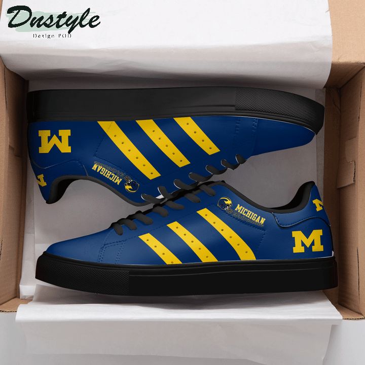 Michigan Wolverines football blue stan smith shoes
