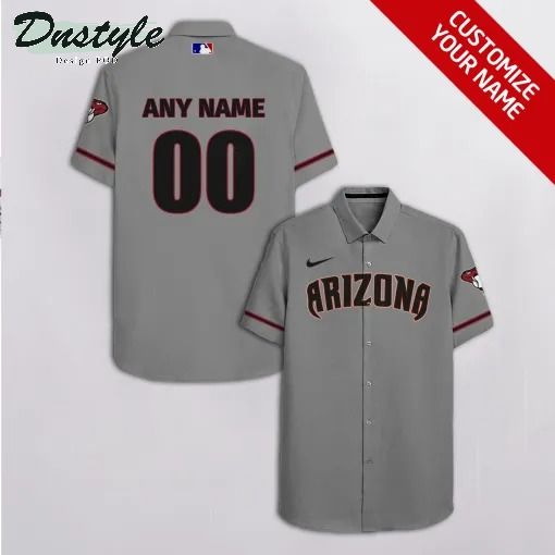 Arizona Diamondbacks MLB Personalized name and number gray hawaiian shirt