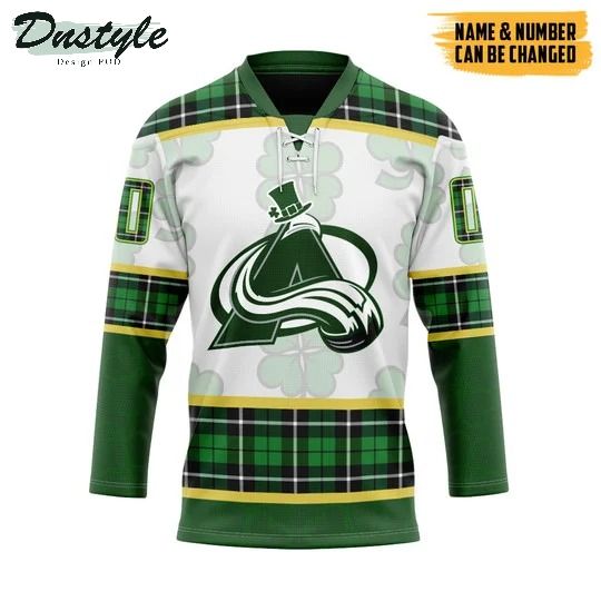 Colorado Avalanche NHL 2022 st patrick day custom name and number hockey jersey