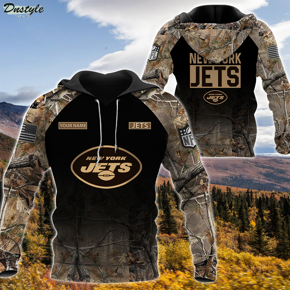 New York Jets NFL Personalized Hunting Camo 3d Hoodie