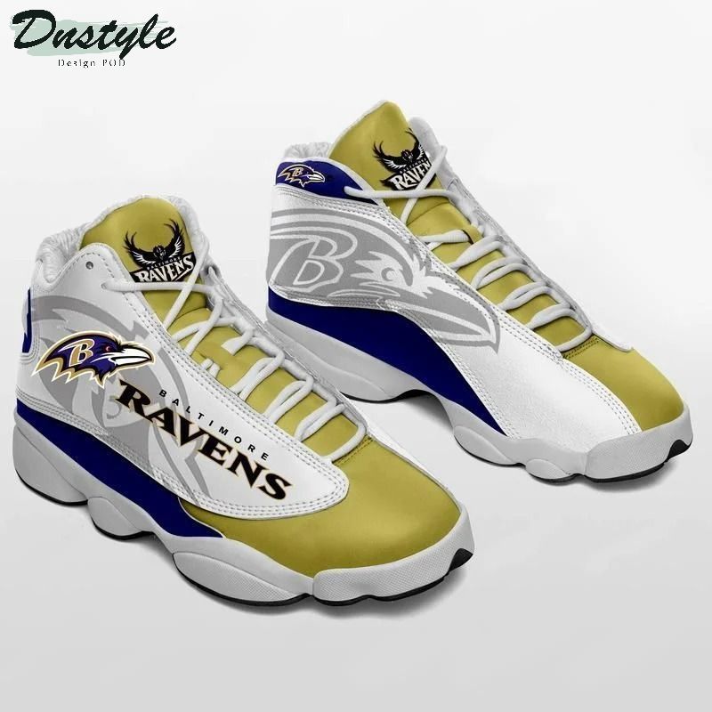 NFL Baltimore Ravens Football Team form Air Jordan 13 Sneakers