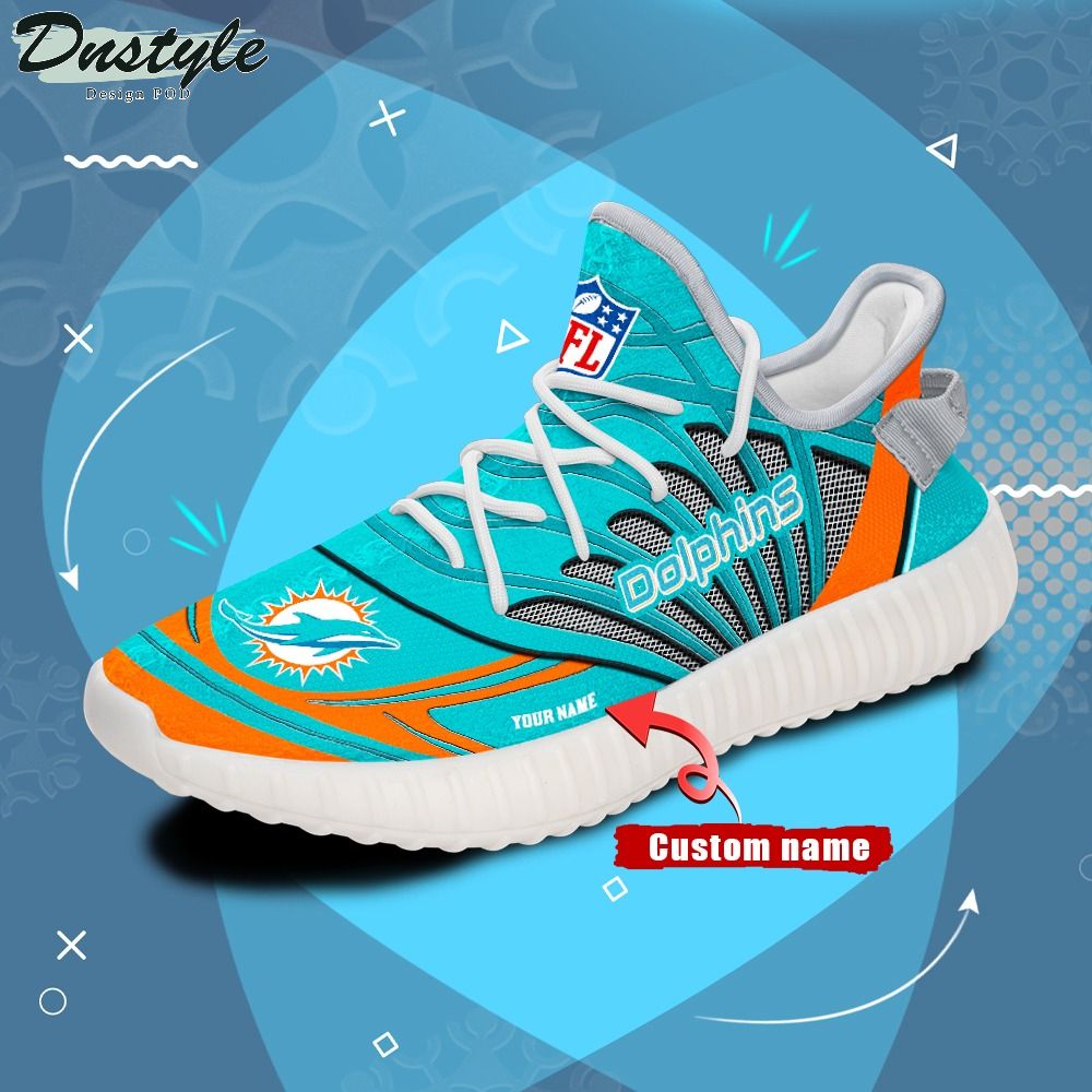 Miami Dolphins NFL Personalized Yeezy Boost Sneakers