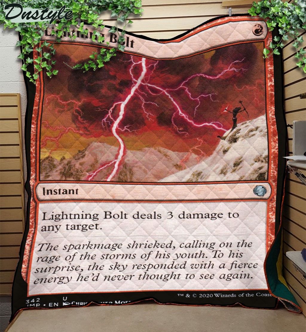 MTG Lightning Bolt Quilt Blanket