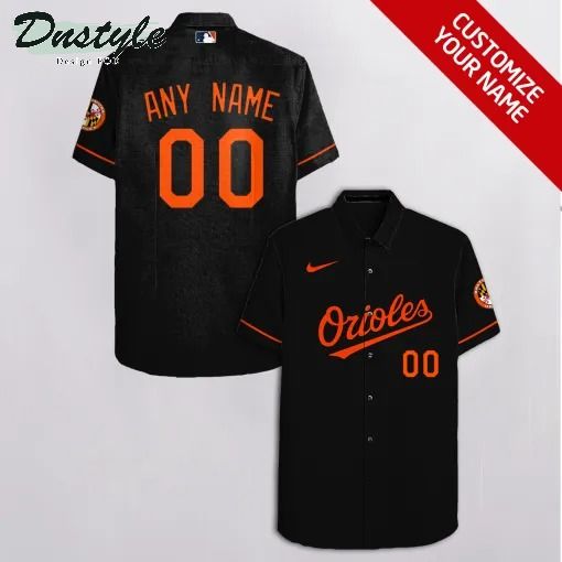Baltimore orioles MLB Personalized black hawaiian shirt