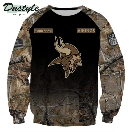 Minnesota Vikings NFL Personalized Hunting Camo 3d Hoodie