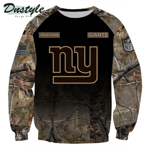 New York Giants NFL Personalized Hunting Camo 3d Hoodie