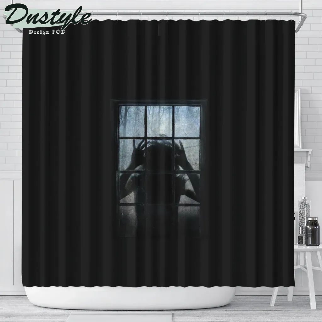 Halloween Scary Ghost Behind Window Shower Curtain
