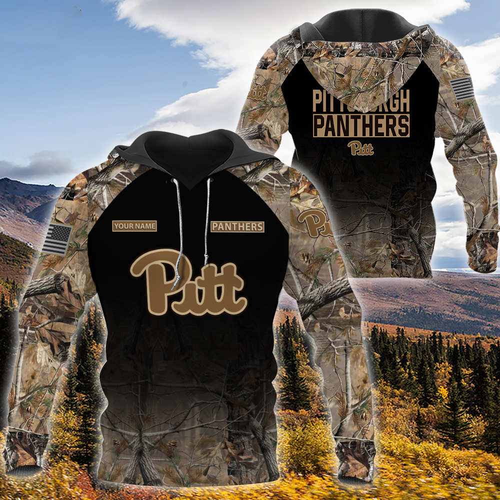 Pittsburgh Panthers NCAA Hunting Camo Personalized 3d Hoodie