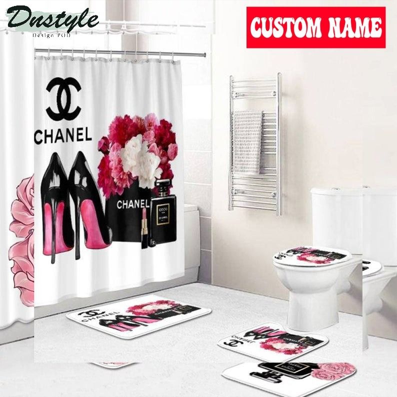 Chanel Coco Combo Type 30 Bathroom Mat Shower Curtain