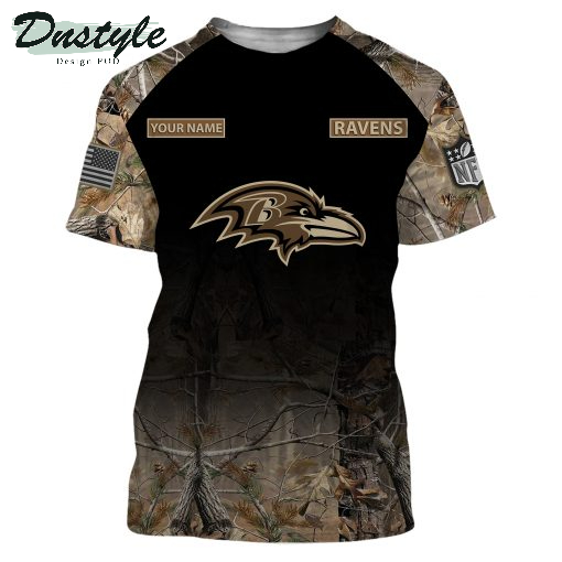 Baltimore Ravens NFL Personalized Hunting Camo 3d Hoodie