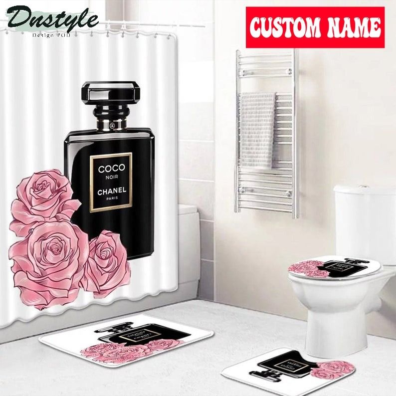 Chanel Coco Type 8 Bathroom Mat Shower Curtain