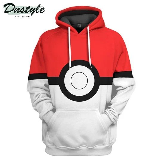 Pokemon pokeball cosplay 3d all over printed hoodie