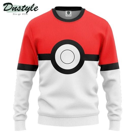 Pokemon pokeball cosplay 3d all over printed hoodie