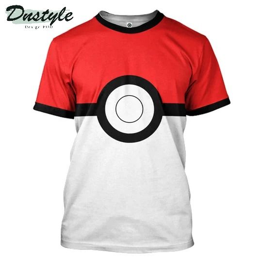 Pokemon pokeball cosplay 3d all over printed hoodie