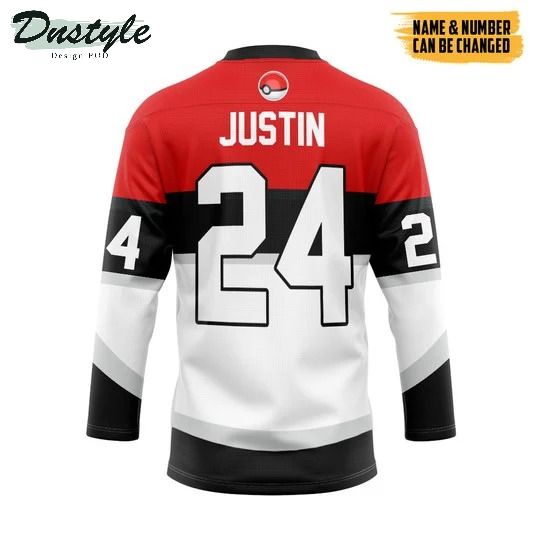 Pokemon trainers custom name and number hockey jersey