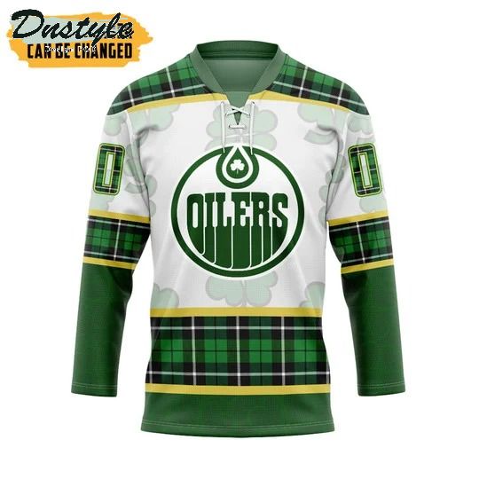 Edmonton Oilers NHL 2022 st patrick day custom name and number hockey jersey