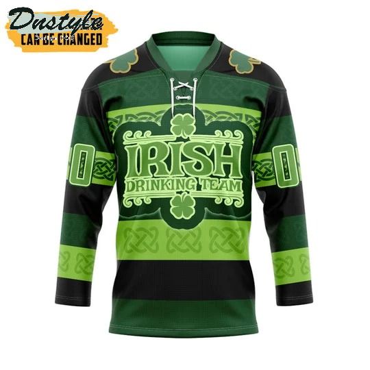 Irish drinking team st patrick's day custom name and number hockey jersey