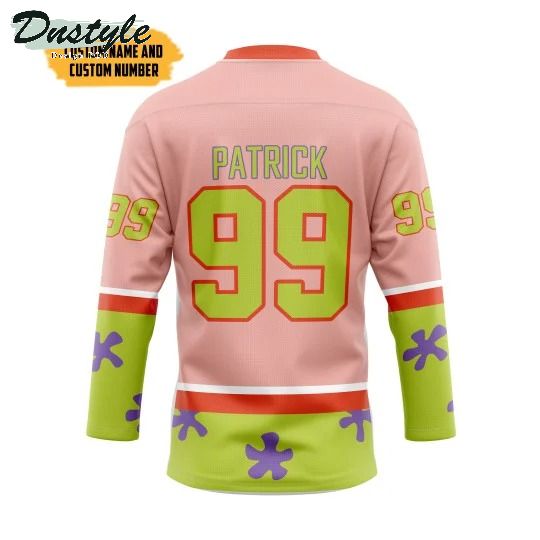 Patrick star custom name and number hockey jersey
