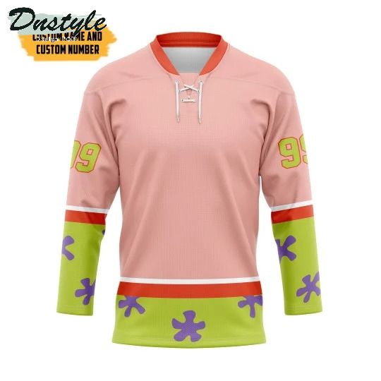 Patrick star custom name and number hockey jersey
