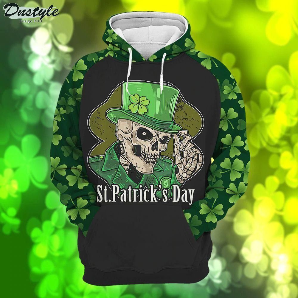 St Patricks Day Skull 3d all over printed hoodie and legging