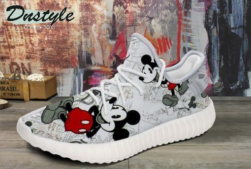 Mickey White Yeezy Boost Shoes