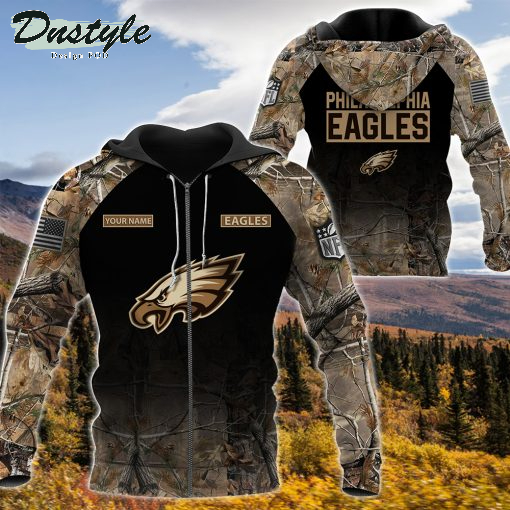 Philadelphia Eagles NFL Personalized Hunting Camo 3d Hoodie