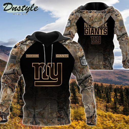 New York Giants NFL Personalized Hunting Camo 3d Hoodie