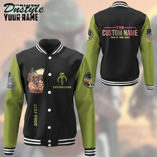 Star wars boba fett custom name baseball jacket