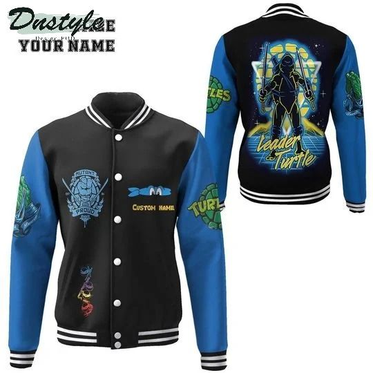 Leonardo TMNT leo blue cosplay custom name baseball jacket