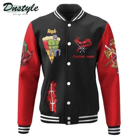 Red raphael raph tmnt red cosplay custom name baseball jacket